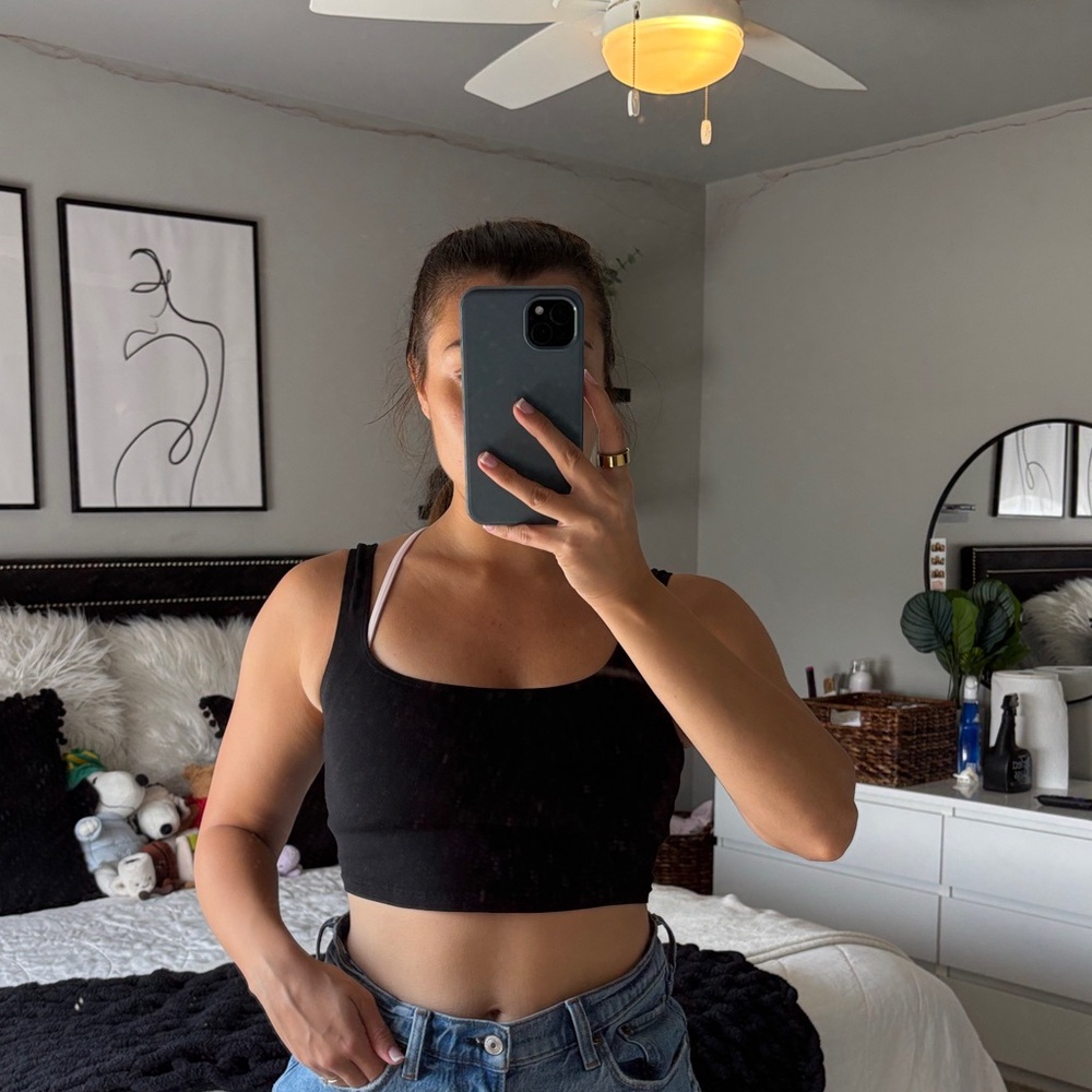 TNA Black Crop Top